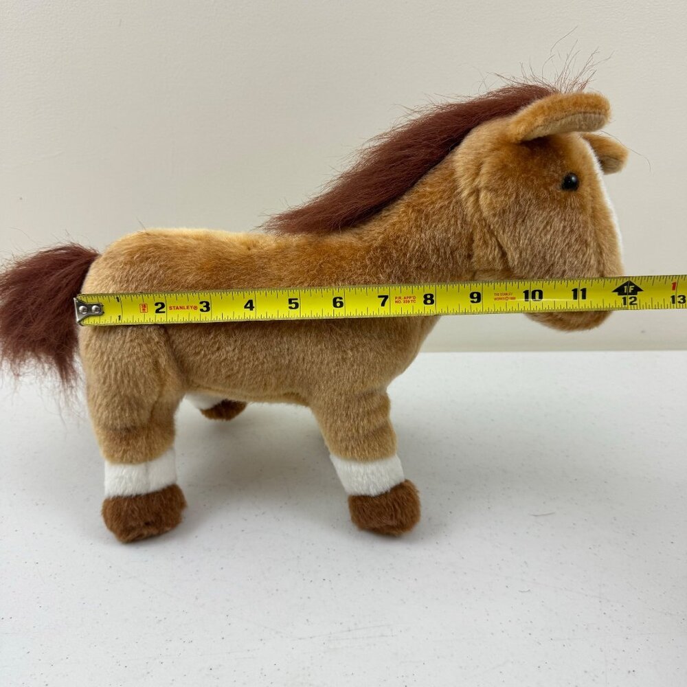 Vintage ASI Plush Brown Horse Stuffed Animal Plush Toy With White Accents - Picture 7 of 9